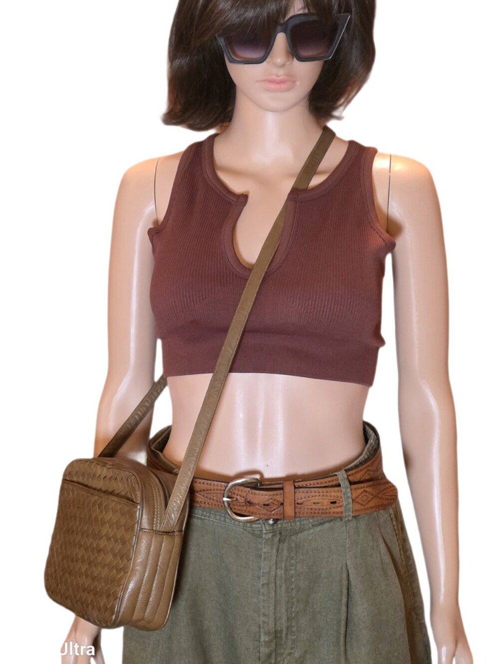 Vintage Kamarel New York Woven Leather Crossbody Shoulder Camera Bag EUC - Picture 7 of 15